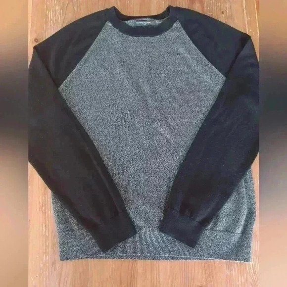 Banana Republic  Men's Medium Merino wool Blend Sweater Grey/Black - Picture 1 of 7